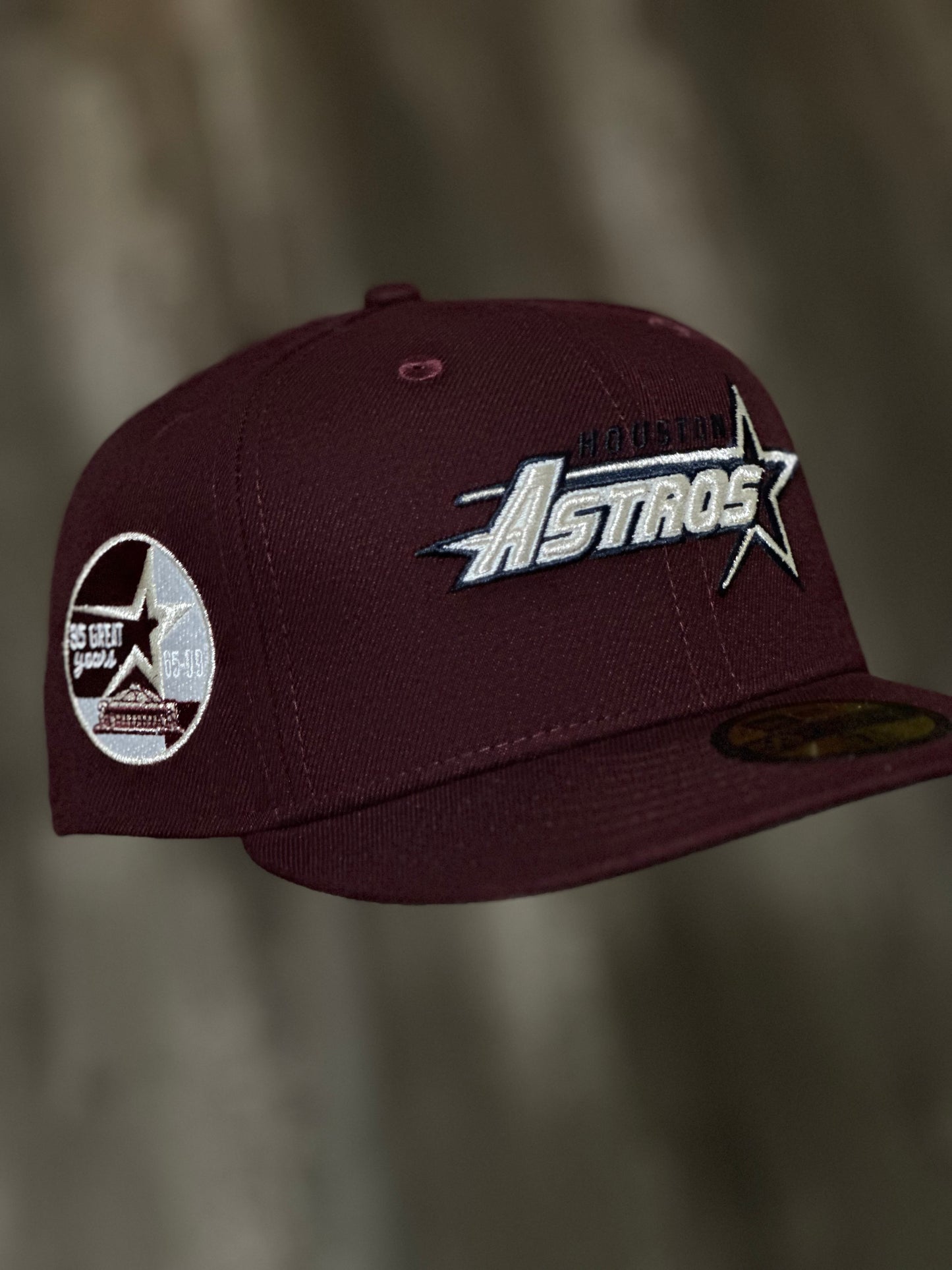 Astros Maroon Fitted Hat