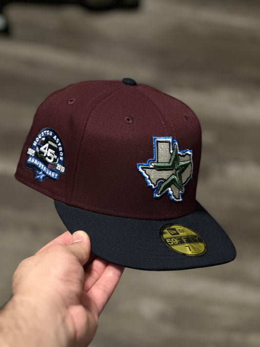 Astros Burgundy/Black Fitted Hat